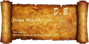 Doma Bibiána névjegykártya